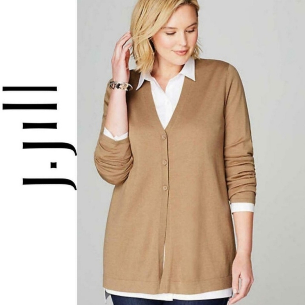 J. Jill Rochelle A- Line Camel Cardigan Sweater Size XS